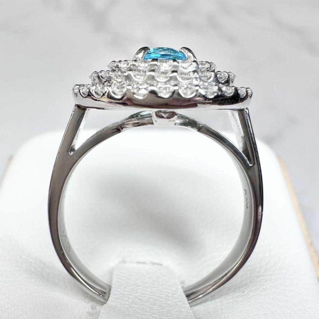 【高級】PT900 パライバトルマリン0.31ct ダイヤ0.43ctリング