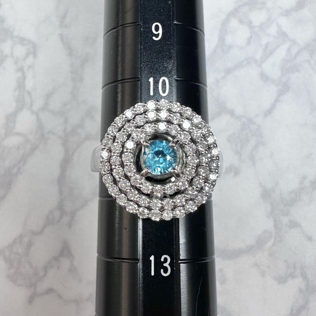 【高級】PT900 パライバトルマリン0.31ct ダイヤ0.43ctリング