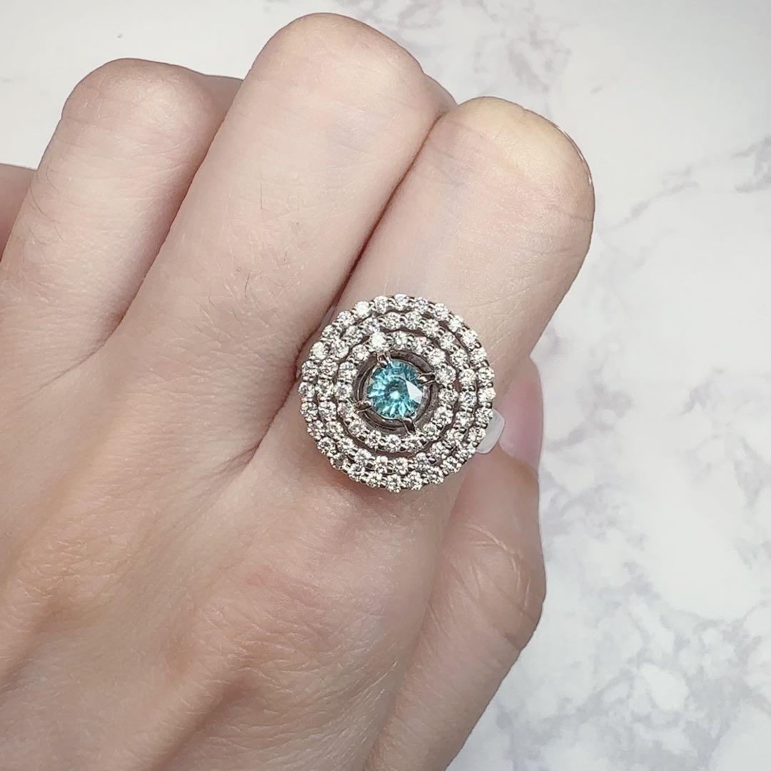 【高級】PT900 パライバトルマリン0.31ct ダイヤ0.43ctリング