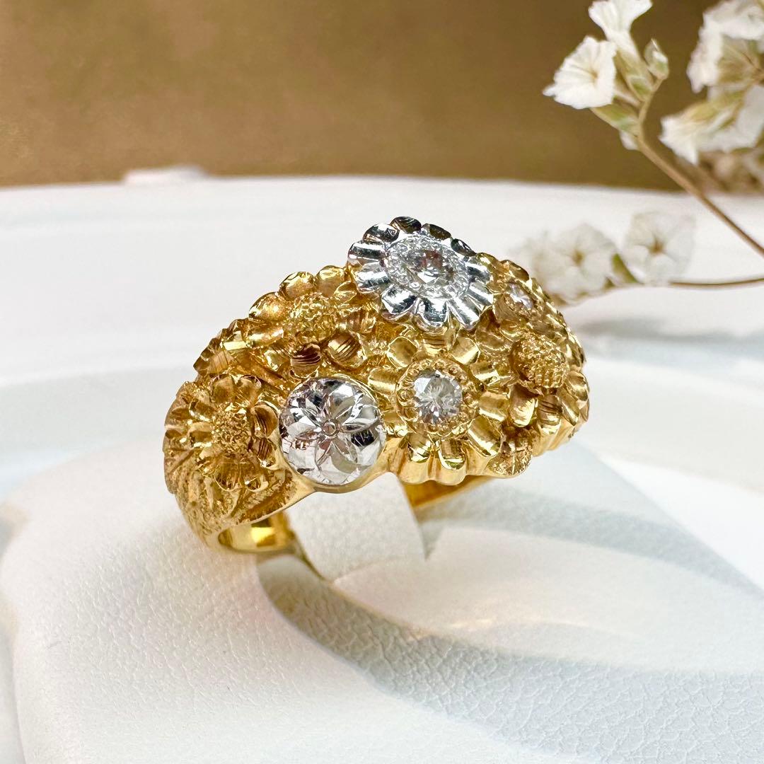 【美品】K20/PT900 ダイヤモンド 0.13ct リング