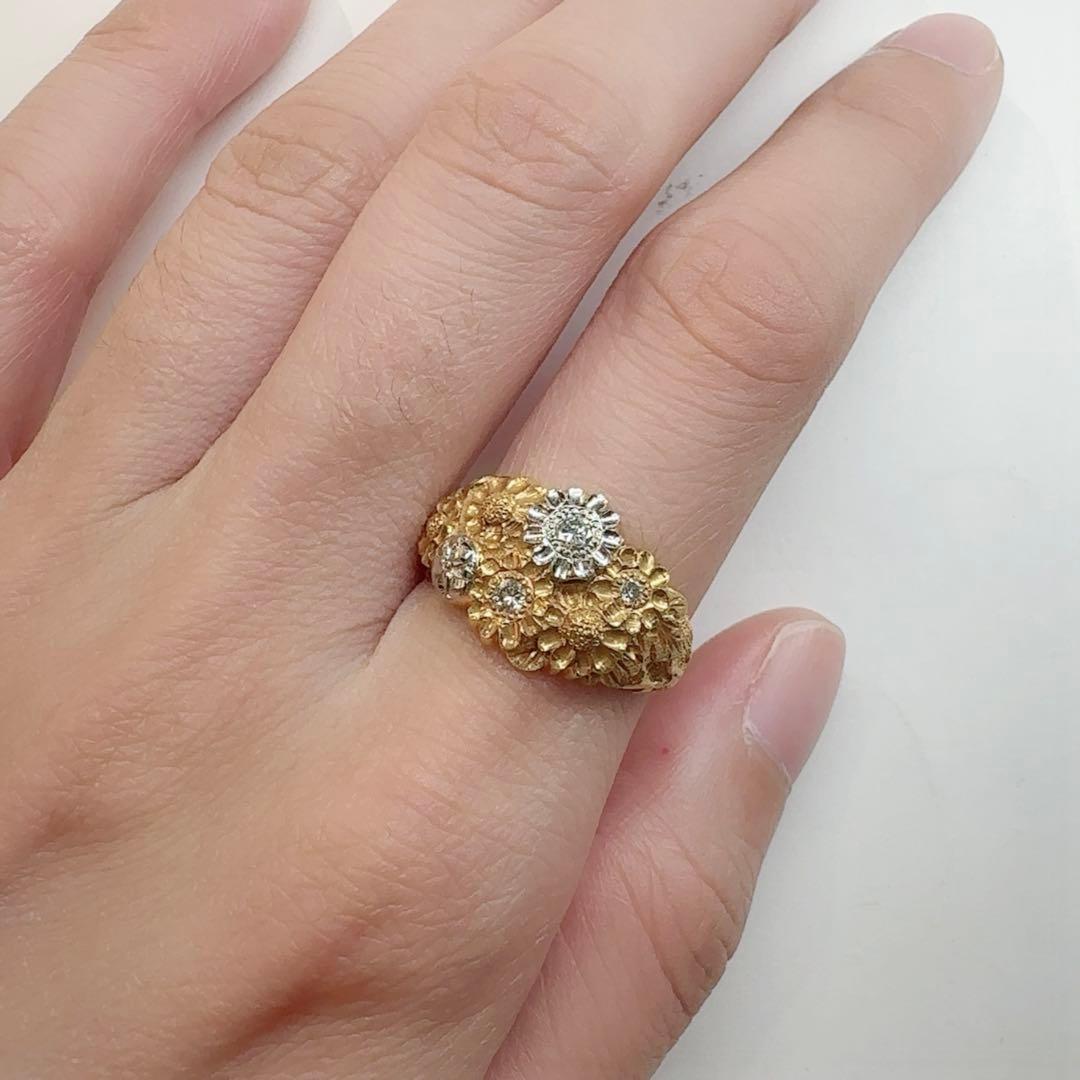 【美品】K20/PT900 ダイヤモンド 0.13ct リング