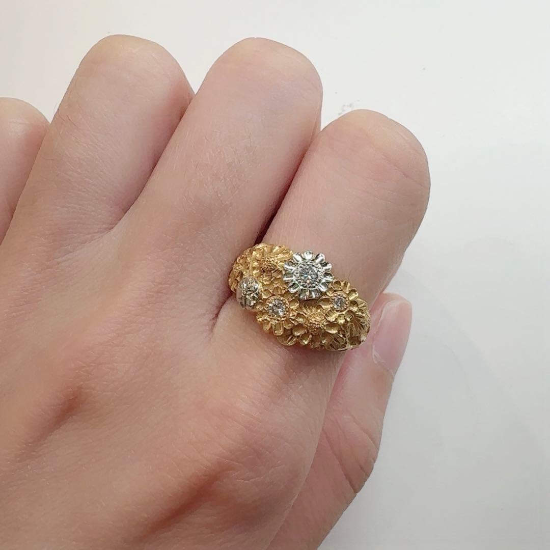 【美品】K20/PT900 ダイヤモンド 0.13ct リング