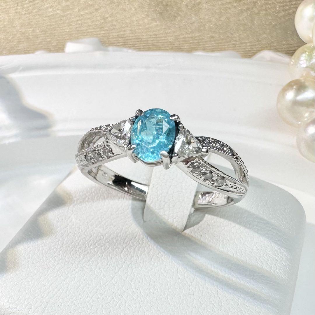 【美品】PT900 パライバトルマリン 0.59ct リング