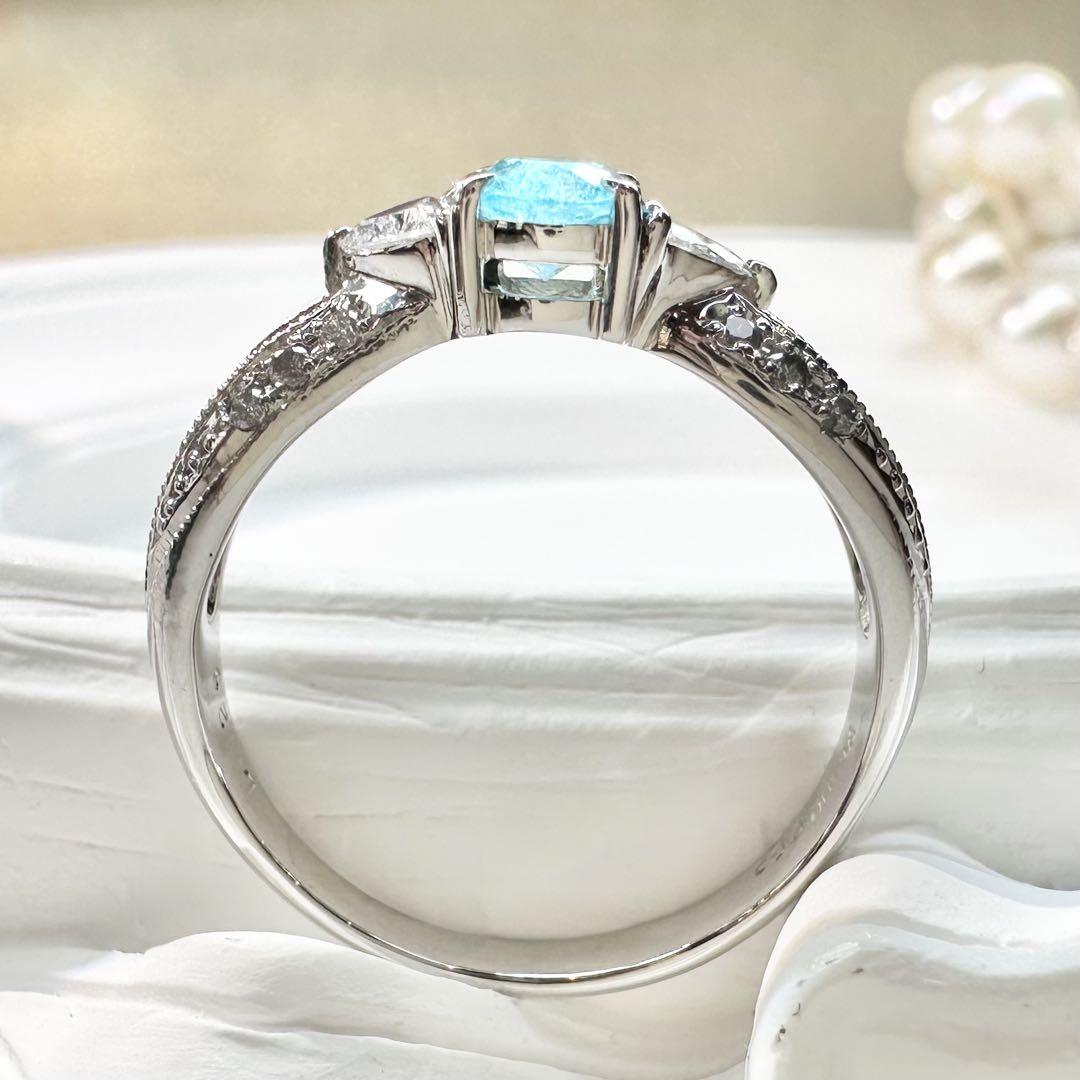 【美品】PT900 パライバトルマリン 0.59ct リング