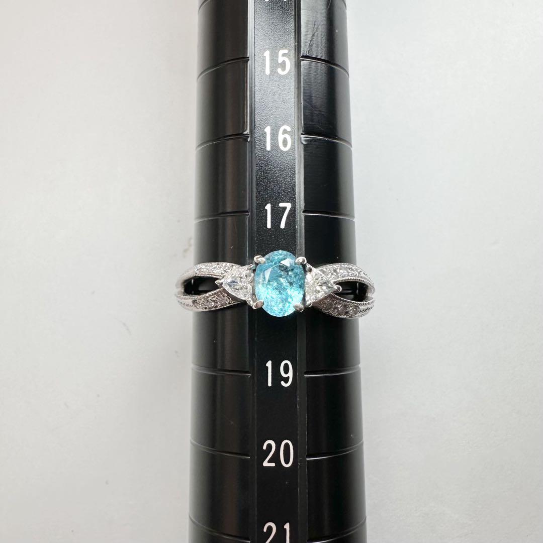 【美品】PT900 パライバトルマリン 0.59ct リング