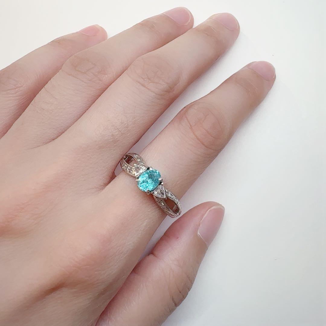 【美品】PT900 パライバトルマリン 0.59ct リング