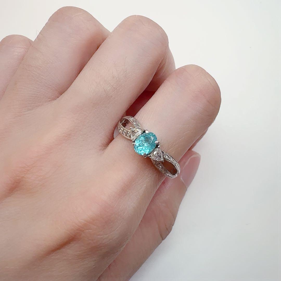 【美品】PT900 パライバトルマリン 0.59ct リング