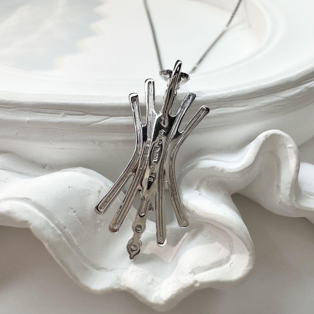 【美品】PT900/850 ハウイナイト 0.22ct ダイヤ ネックレス