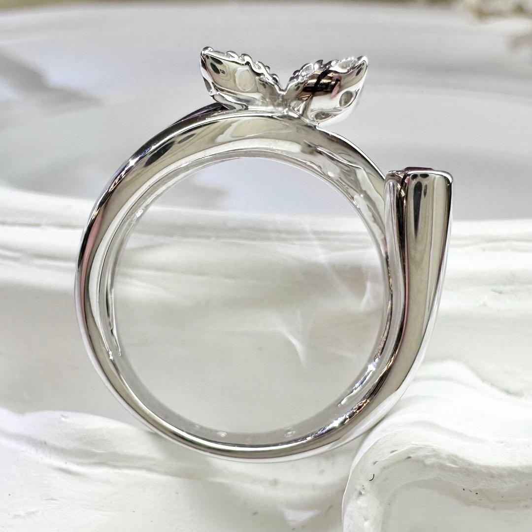 【K18】ピンクサファイア 0.05ct フラワー リング