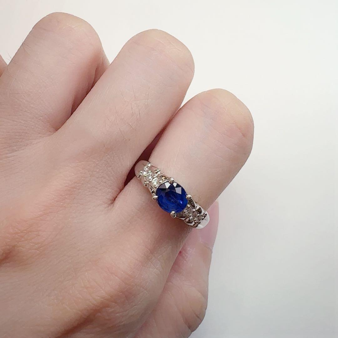 【美品】PT900 サファイア 1.01ct リング ダイヤ デザイン