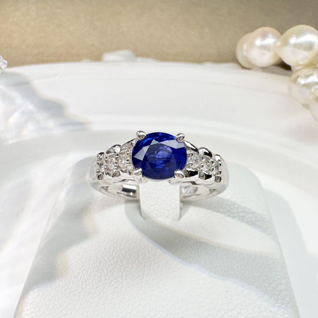 【美品】PT900 サファイア 1.01ct リング ダイヤ デザイン