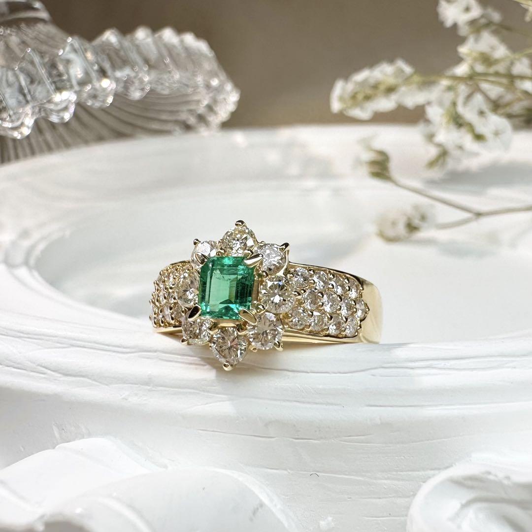 【K18YG】エメラルド 0.28ct リング デザイン