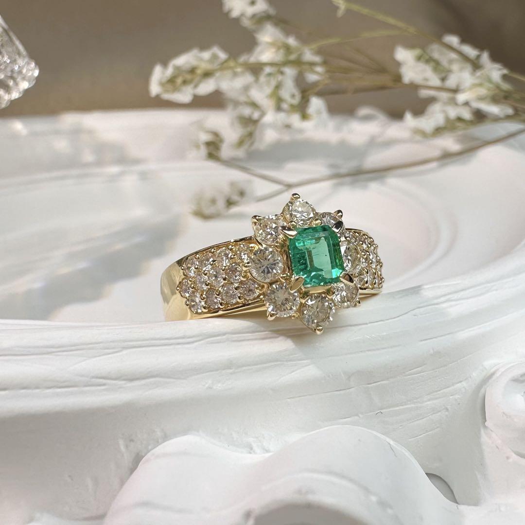 【K18YG】エメラルド 0.28ct リング デザイン