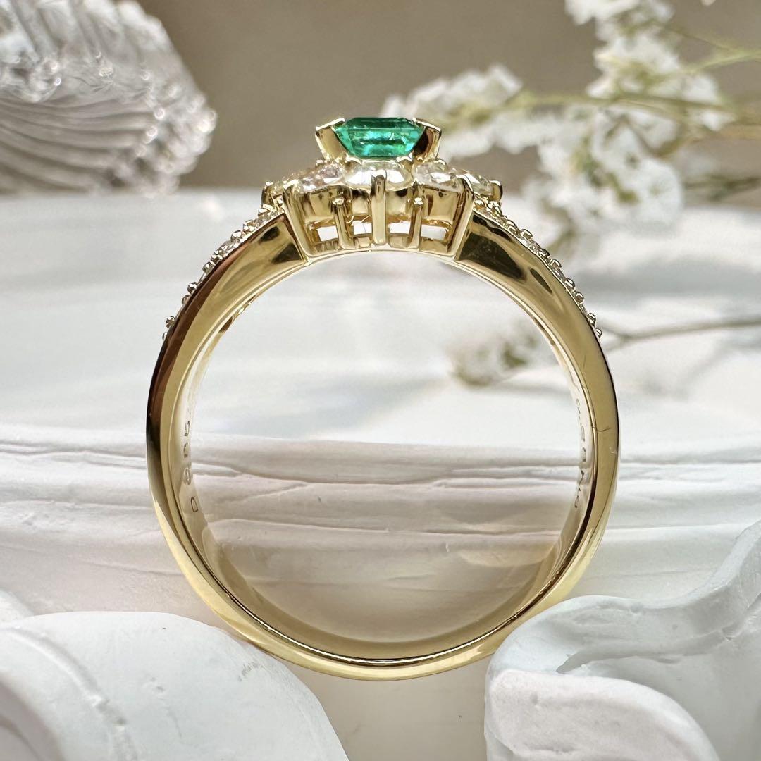 【K18YG】エメラルド 0.28ct リング デザイン