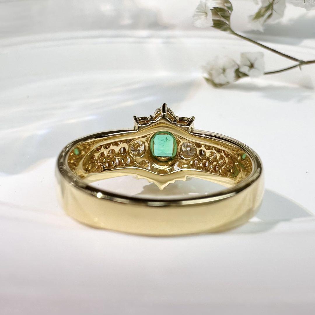 【K18YG】エメラルド 0.28ct リング デザイン