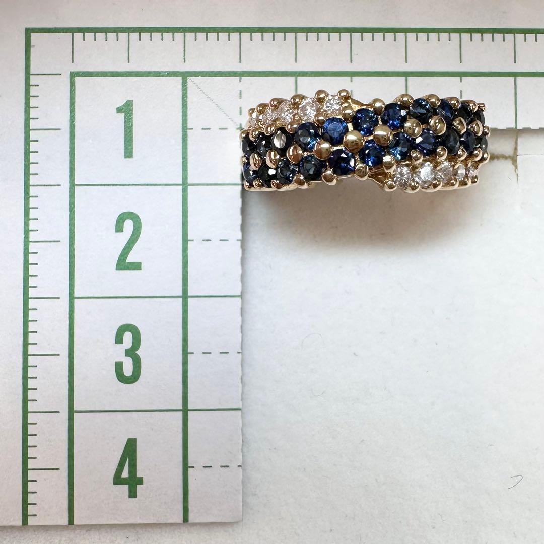 K18 サファイア 1.21ct ダイヤモンド リング
