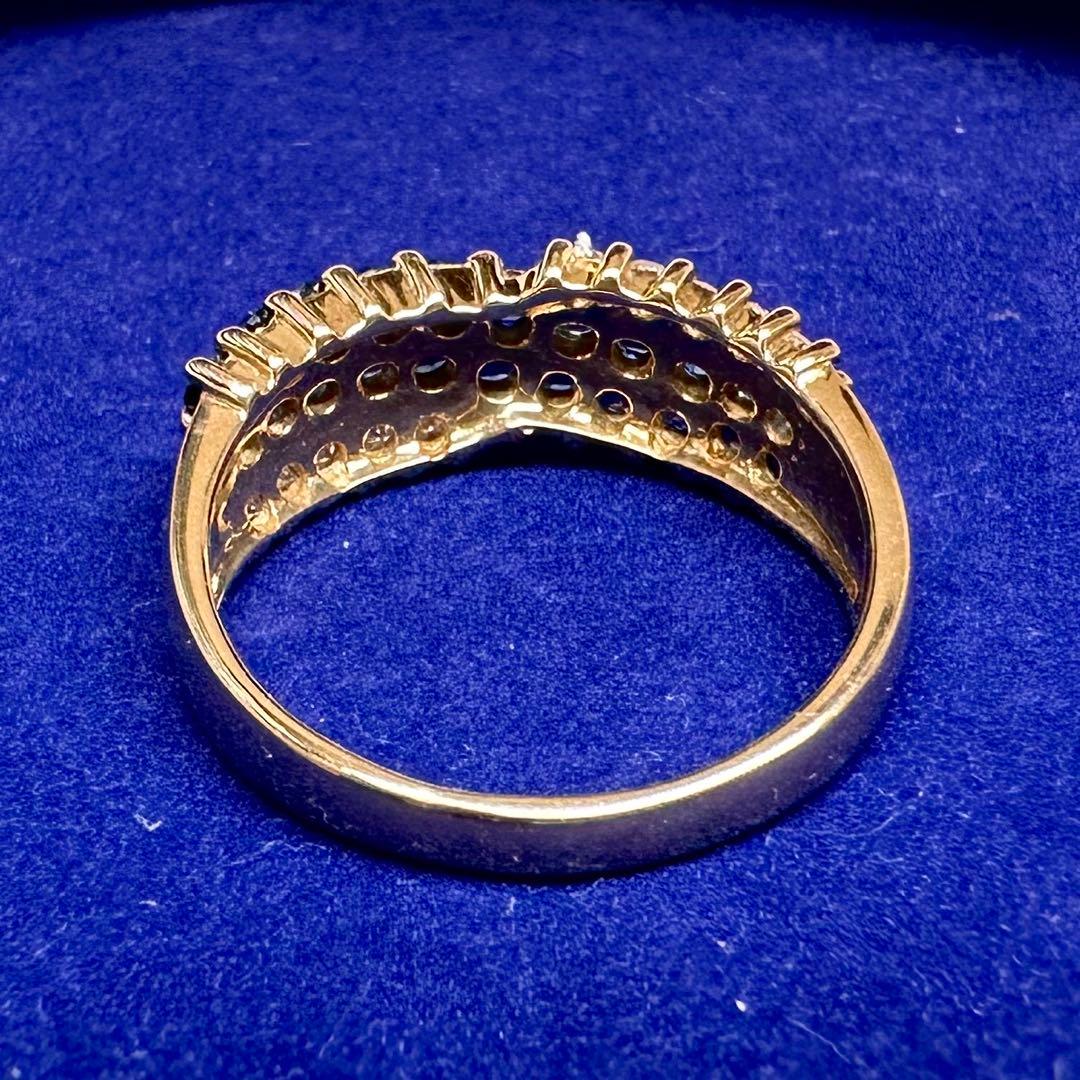 K18 サファイア 1.21ct ダイヤモンド リング
