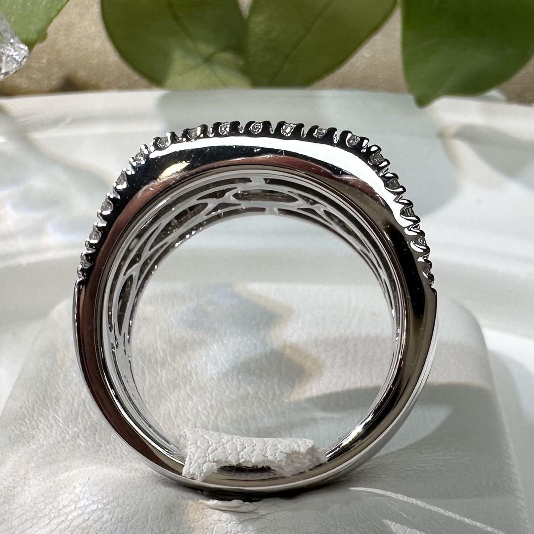 【K18】ダイヤモンド 2.10ct デザイン リング　キラキラ　重ね　太め