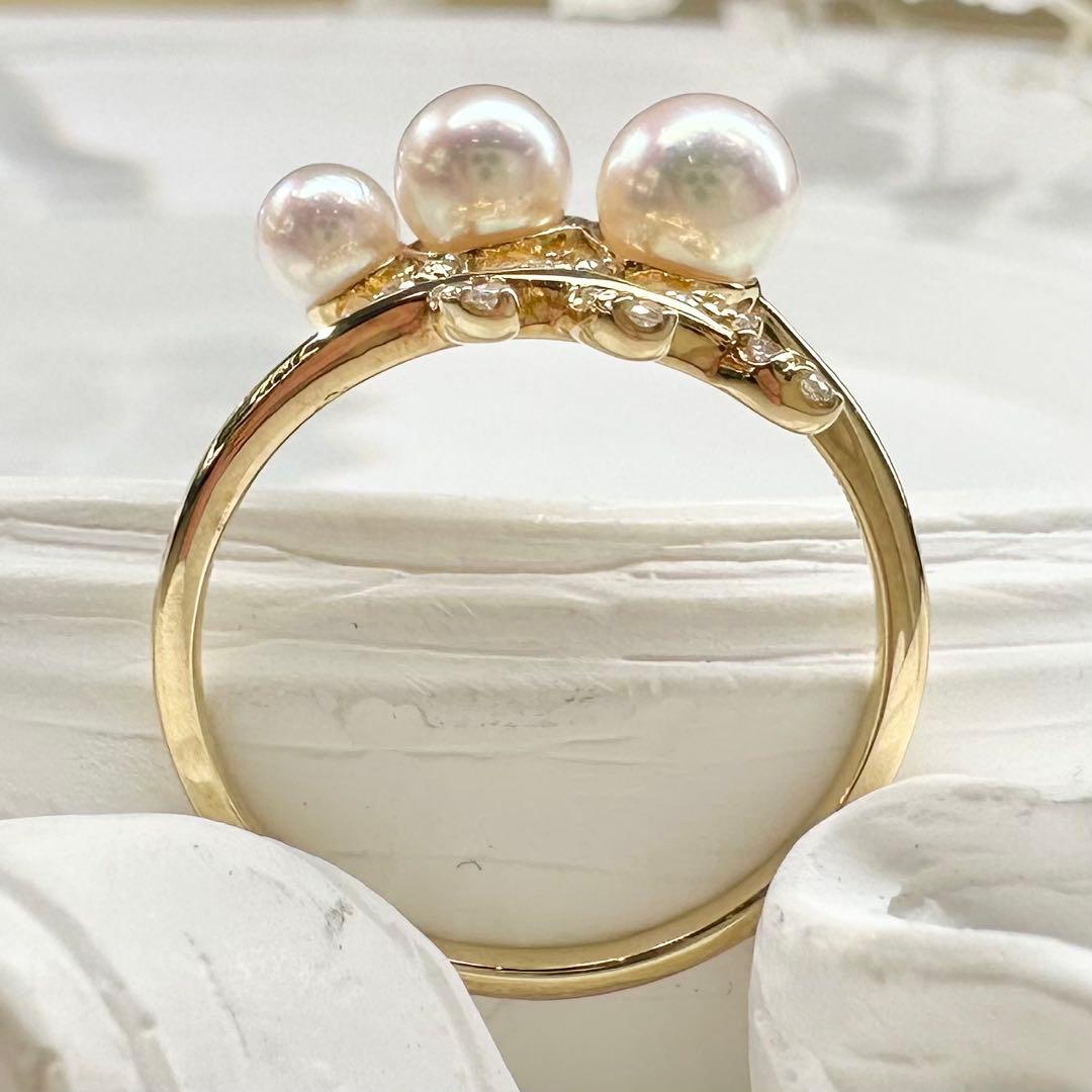 【K18】アコヤ真珠 3.5-4.5mm リング