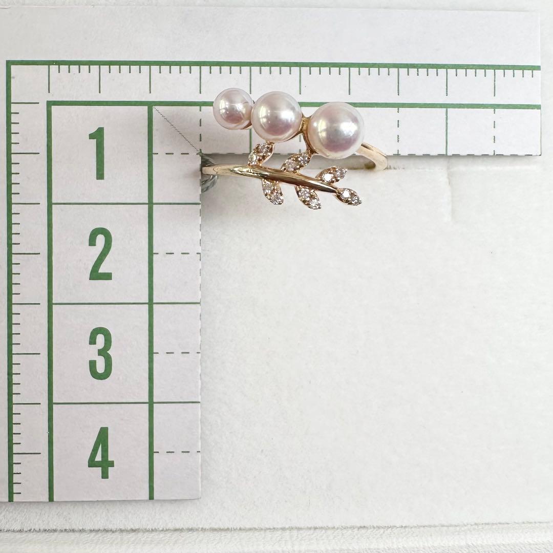 【K18】アコヤ真珠 3.5-4.5mm リング