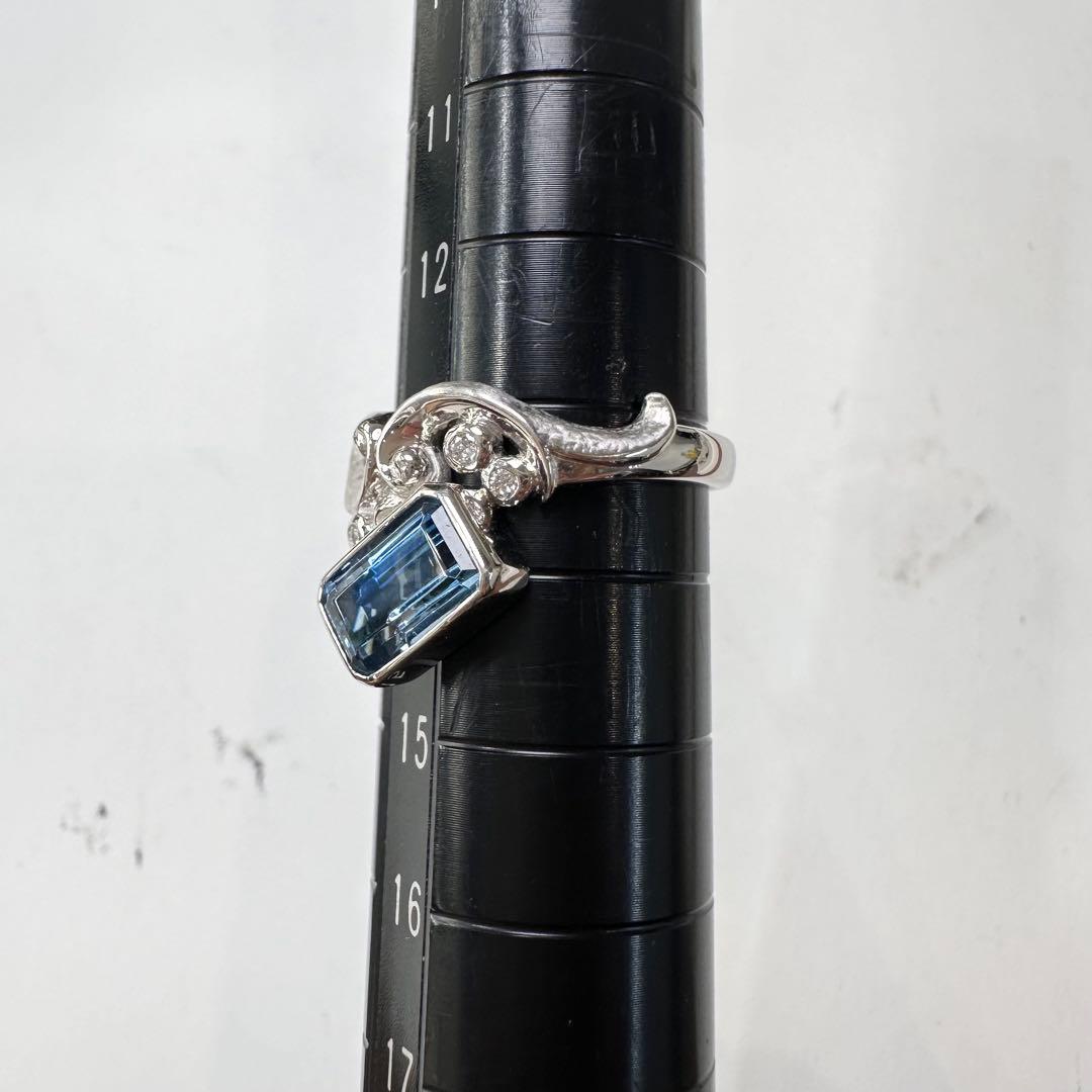 PT900 アクアマリン デザインリング 1.65ct