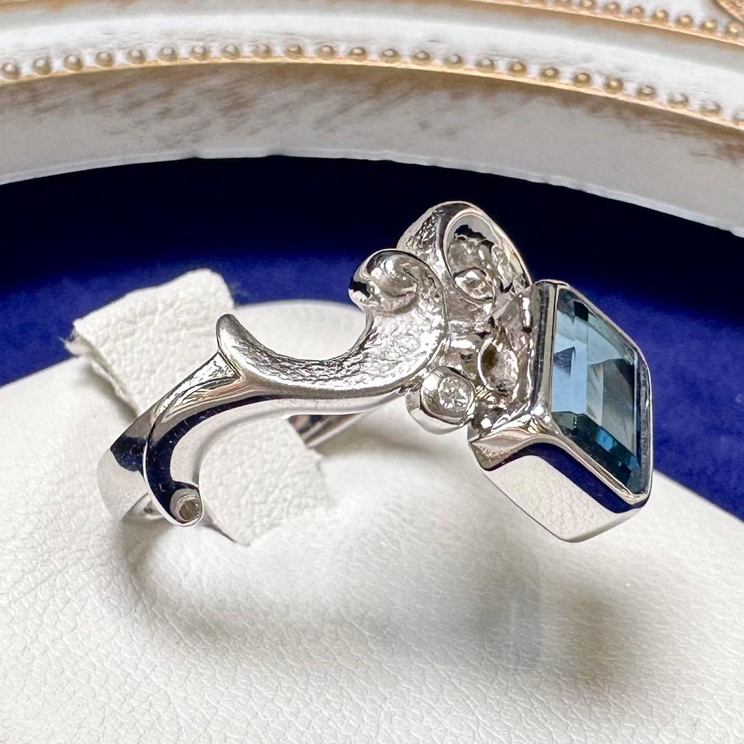 PT900 アクアマリン デザインリング 1.65ct