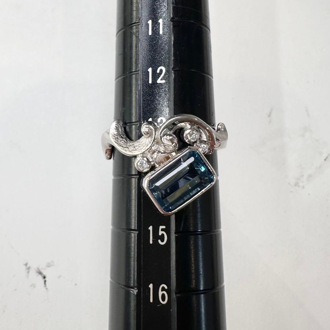 PT900 アクアマリン デザインリング 1.65ct