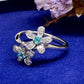 K18 パライバトルマリン0.07ct ダイヤモンドリング フラワー 希少石