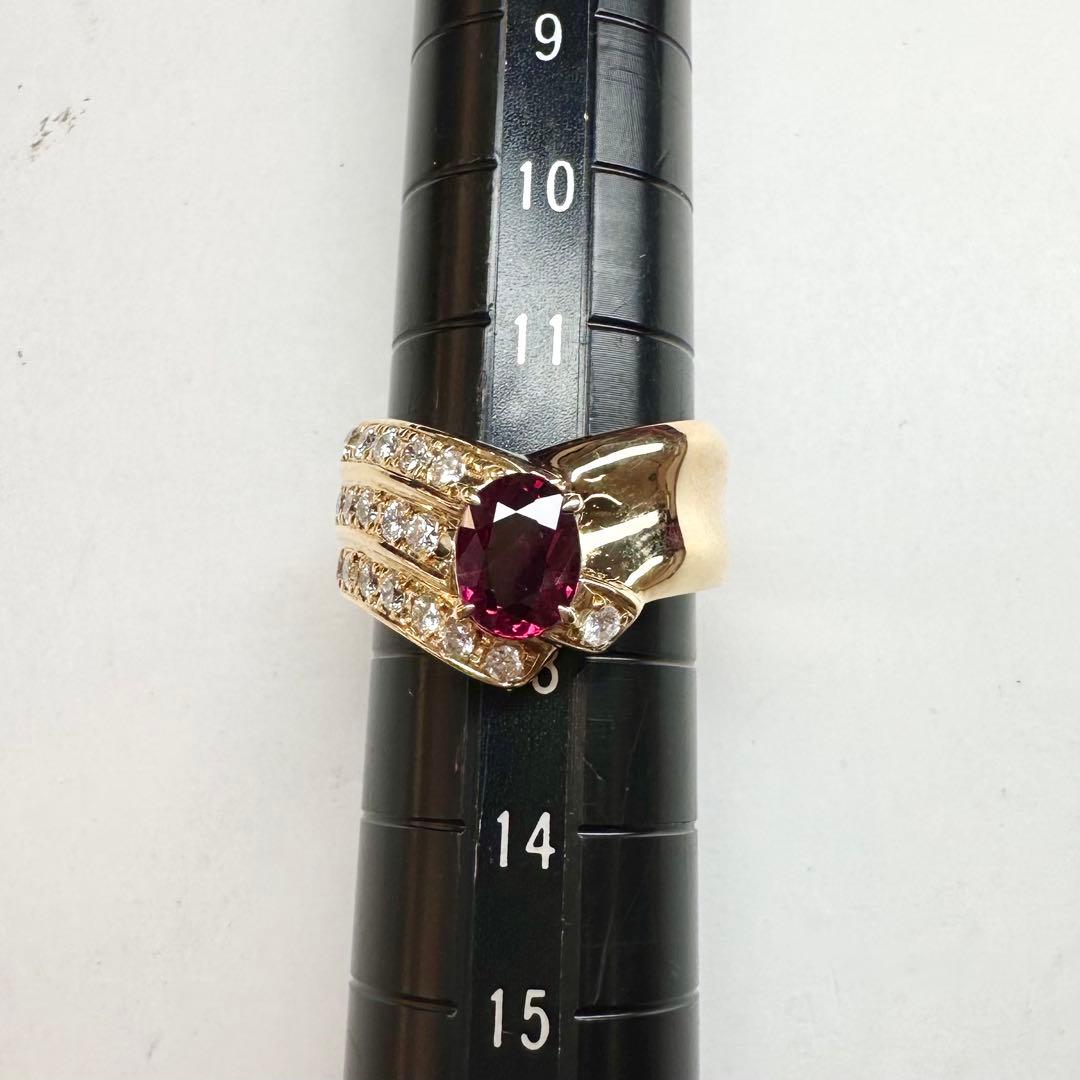 【K18】ルビー 1.116ct リング