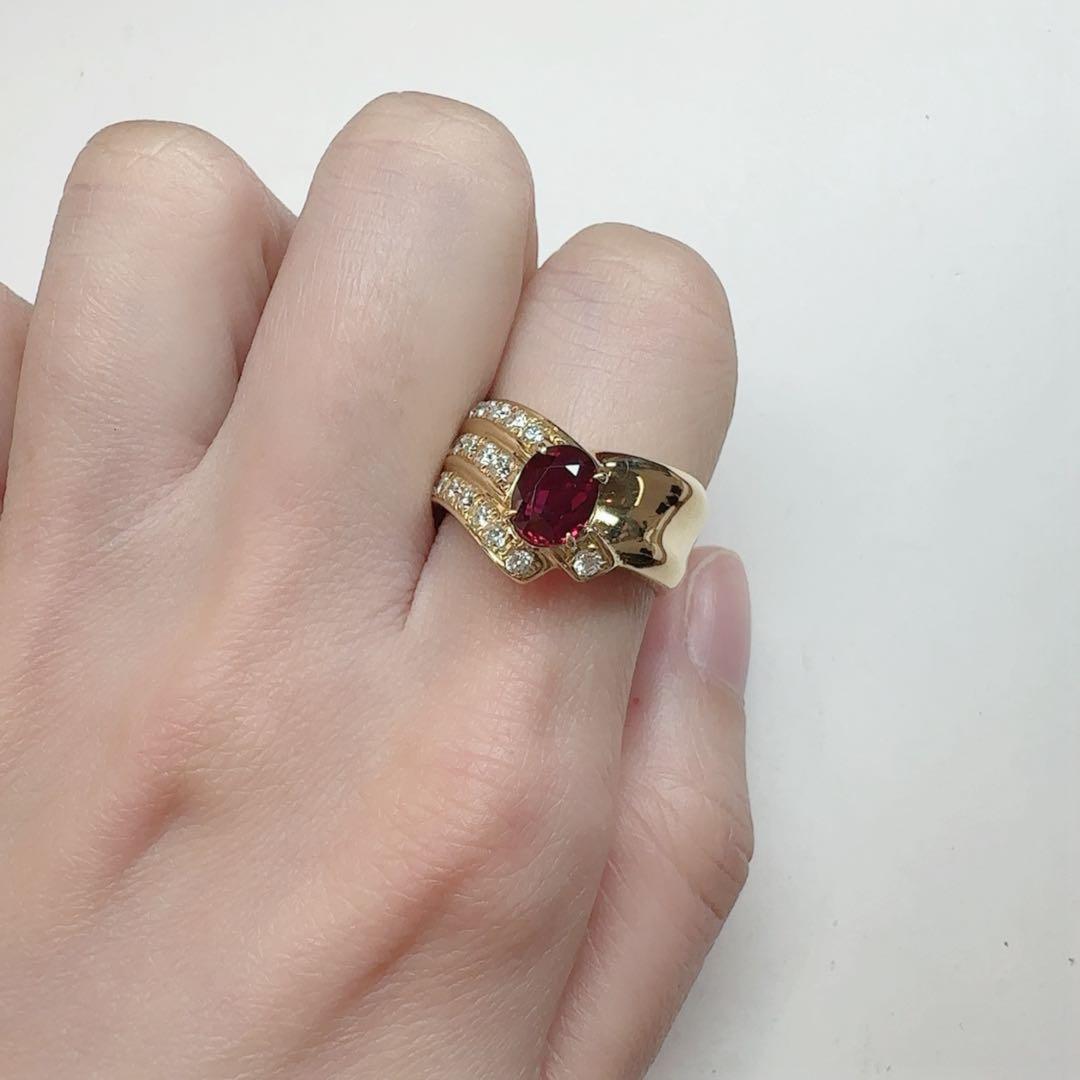 【K18】ルビー 1.116ct リング