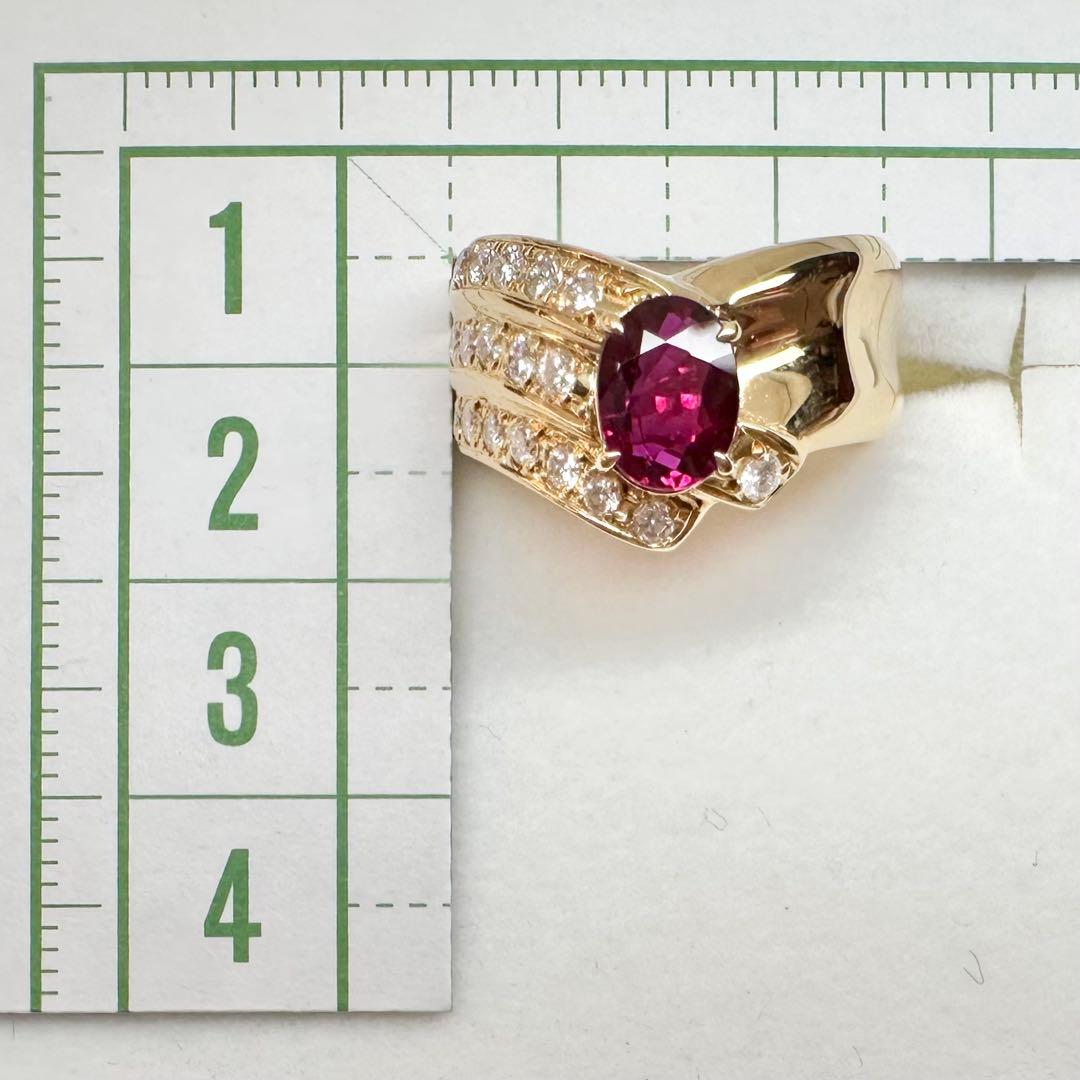 【K18】ルビー 1.116ct リング