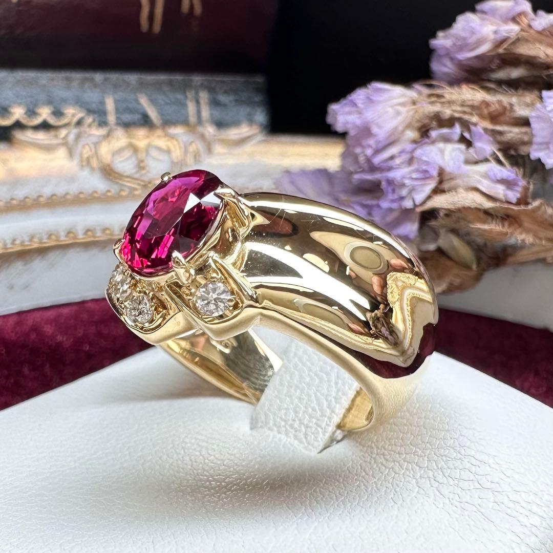 【K18】ルビー 1.116ct リング