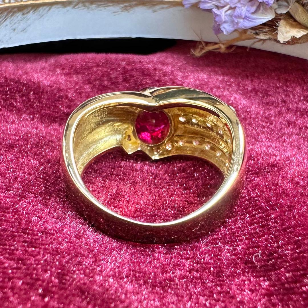 【K18】ルビー 1.116ct リング