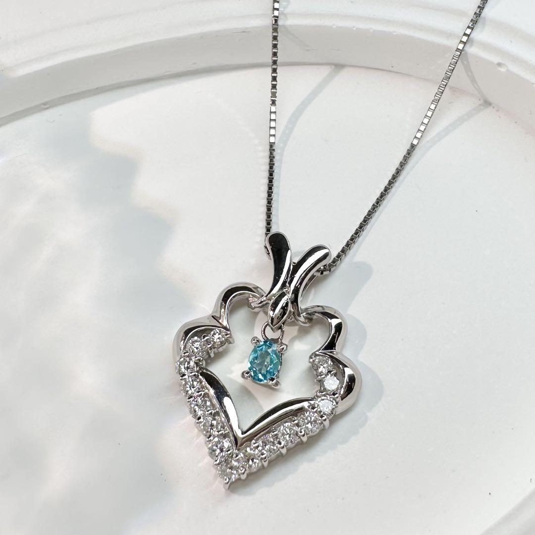 【美品】PT900 パライバトルマリン 0.10ct ネックレス