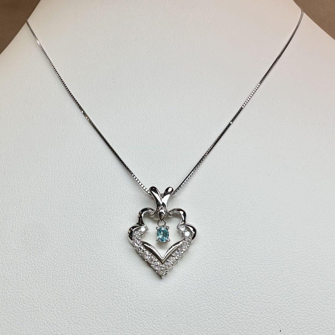 【美品】PT900 パライバトルマリン 0.10ct ネックレス