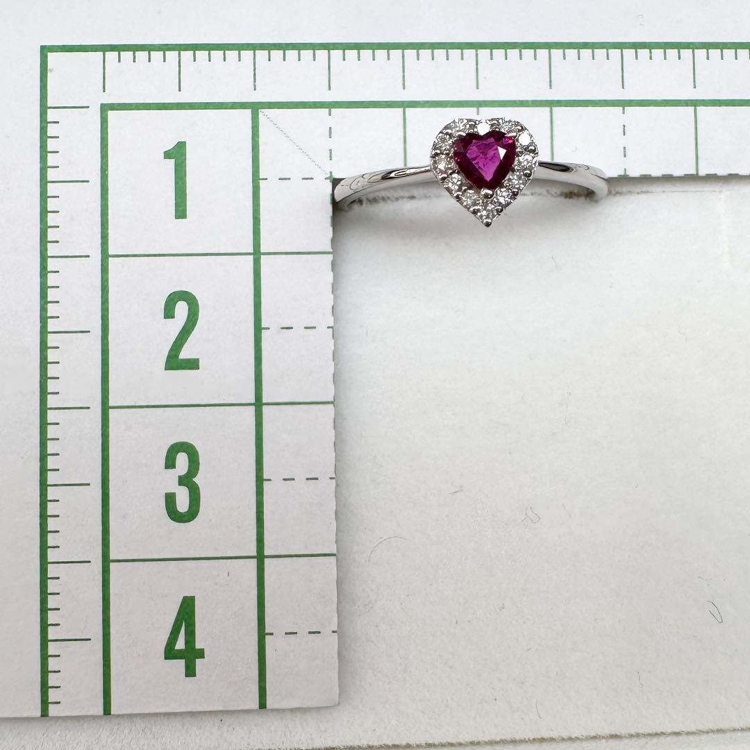 【美品】PT900 ルビー 0.16ct リング ハートカート