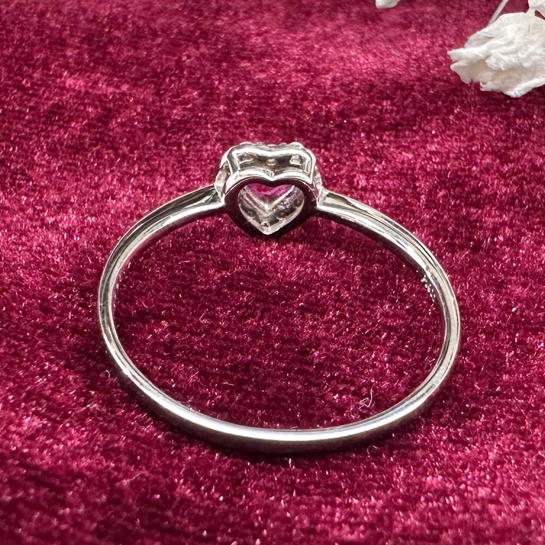 【美品】PT900 ルビー 0.16ct リング ハートカート