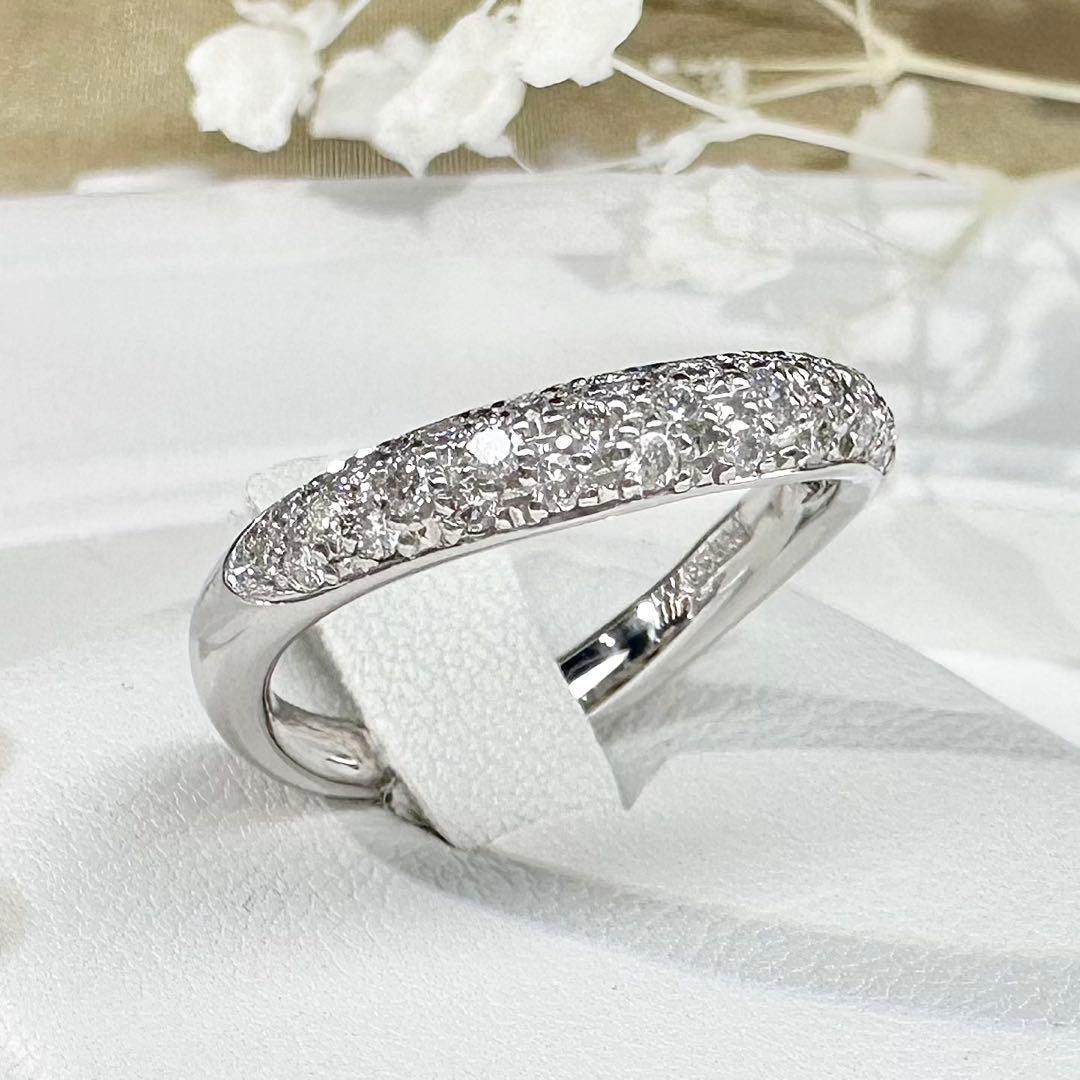 【美品】PT900 ダイヤモンド0.40ct リング
