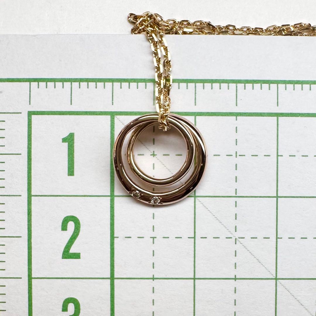 【K18】ダイヤモンド 0.01ct サークルデザイン ネックレス