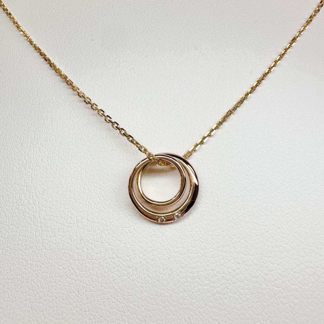 【K18】ダイヤモンド 0.01ct サークルデザイン ネックレス