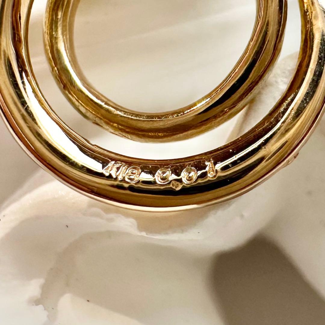 【K18】ダイヤモンド 0.01ct サークルデザイン ネックレス