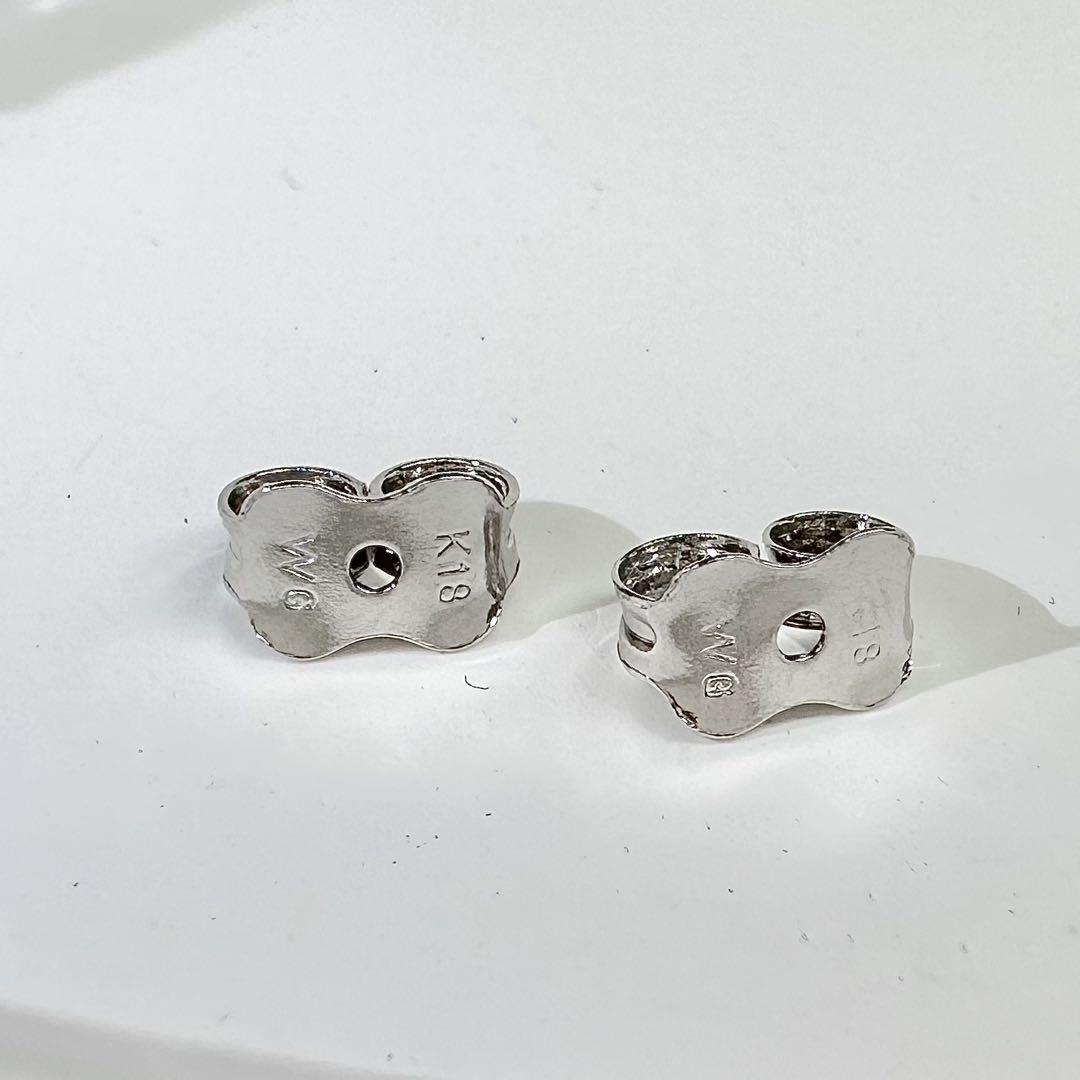 【K18WG】蛇スネークモチーフ ホワイトゴールド ピアス