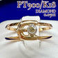 【美品】PT900/K18 ダイヤモンド 0.05ct リング ベルトタイプ