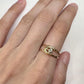 【美品】PT900/K18 ダイヤモンド 0.05ct リング ベルトタイプ