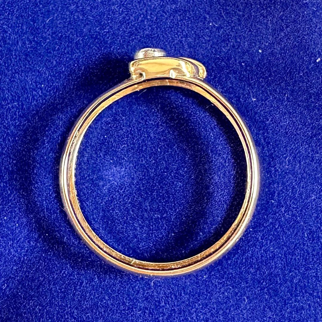 【美品】PT900/K18 ダイヤモンド 0.05ct リング ベルトタイプ