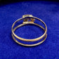 【美品】PT900/K18 ダイヤモンド 0.05ct リング ベルトタイプ