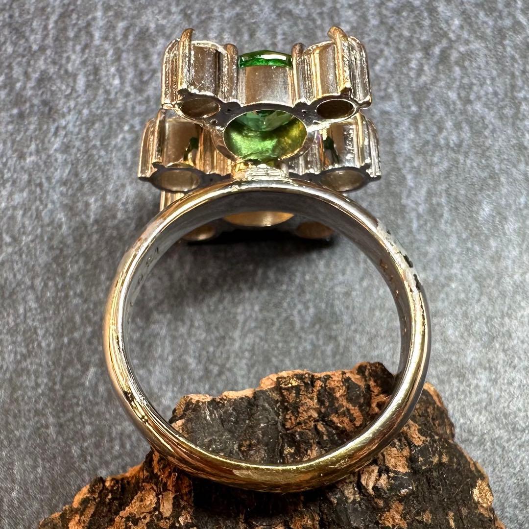 【K18】オパール 1.09ct／ツァボライト 1.3ct リング