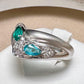 PT900 パライバトルマリン 0.11ct エメラルド 0.22ct リング