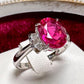 PT900 ルベライト ダイヤ リング 大粒 2.8ct