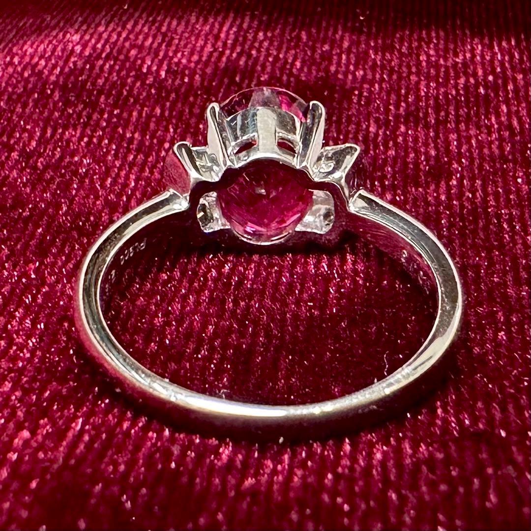 PT900 ルベライト ダイヤ リング 大粒 2.8ct